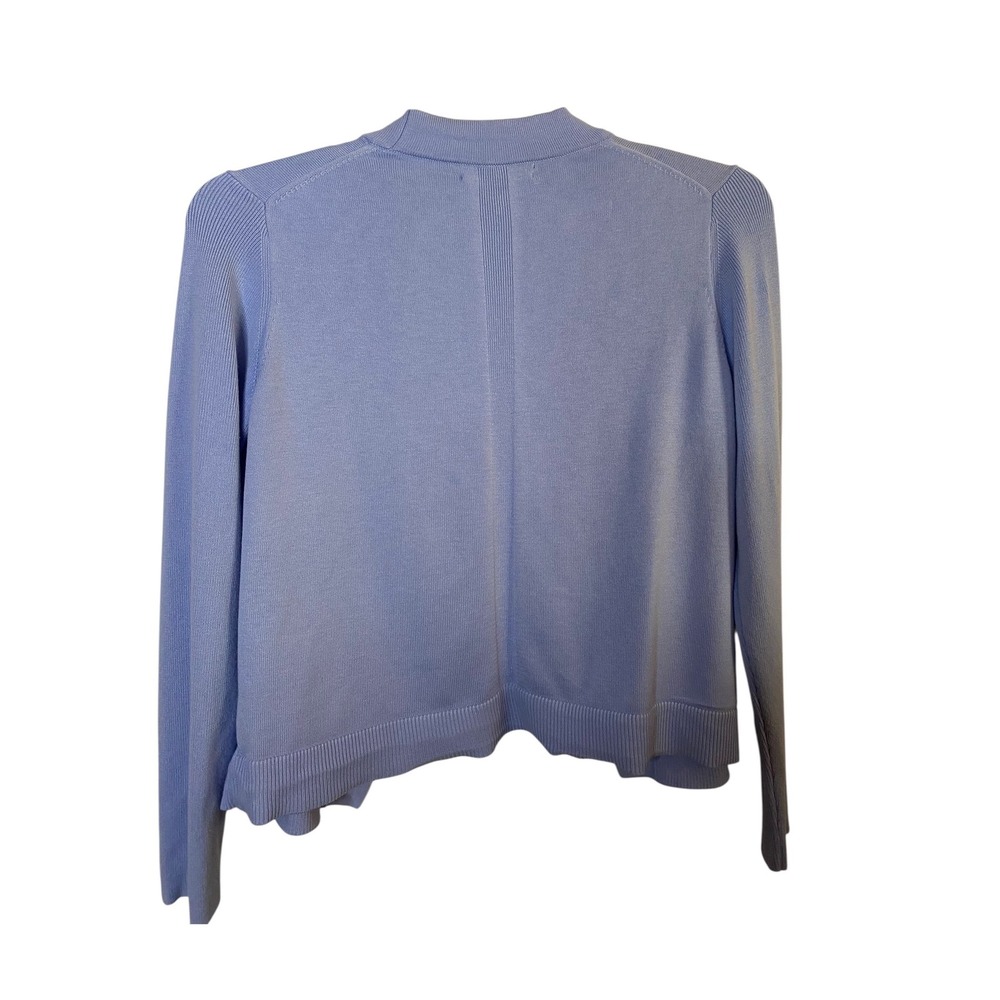 Banana Republic Women Large Blue Open Front Cardigan Cotton Rayon Knit Sweater - Picture 2 of 4